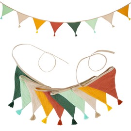 2.6 m Outdoor Bunting, Weatherproof, Versatile, Colourful, Children's Room Decoration, Charming Bunting Children's Room, Ideal Wall Decoration for Children's Room, Perfect for Birthdays