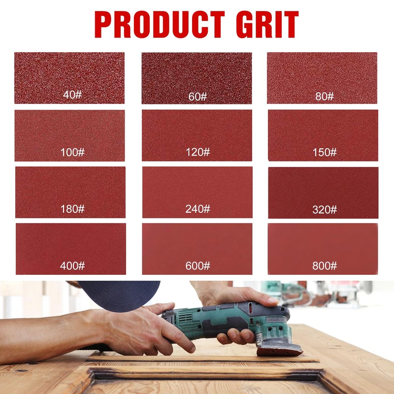 KONGMING 120 PCS Mouse Sander Pads Grit 60 Sanding Pads