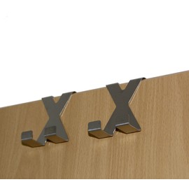 all-around24® 4 x Door Hooks in X-Shape Stainless Steel Towel Hooks – Coat Hooks – Hook – Towel Holder – Clothes Hooks – Wardrobe Hooks (Pack of 4)