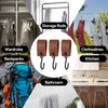 ROOMHUAWAY Pack of 6 S Hooks with Leather Loop, Clothes