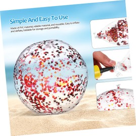 FELTECHELECTR Sequin Beach Ball Inflatable Glitter Ball for Summer Pool Parties Material Reusable Beach Fun for Holidays