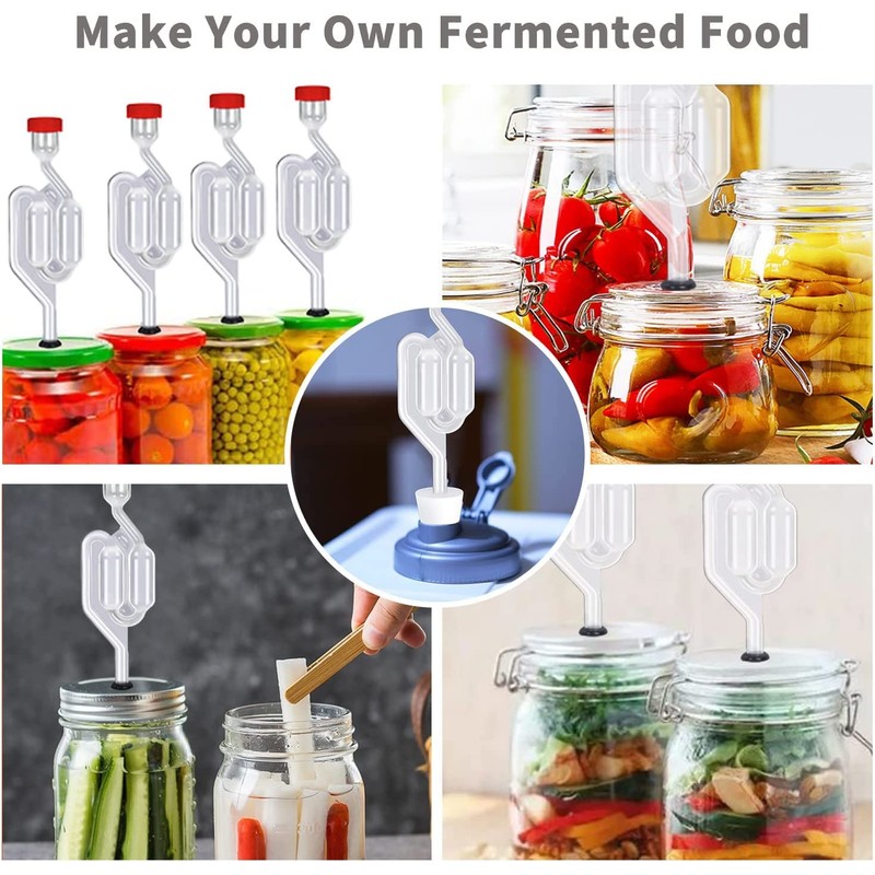 4PACK Twin Bubble Airlock Set, Fermentation Airlock,Brewing Airlocks Brew Kits