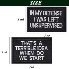 TXSN in My Defense I was Left Unsupervised Patches, Hook & Loop Patch Full Embroidery Patches for Caps Bags Vests Jackets Backpacks Uniforms