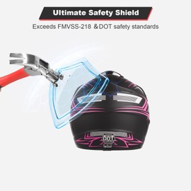 Youth Motocross Kids Dirt Bike Helmets ATV Bump Safty Full Face Motorcycle Helmet Off-Road Mountain Bike Helmet with Goggles Gloves Mask DOT Approved (Pink, Small)
