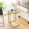 C Shaped End Side Table Set of 2,Couch Sofa Table