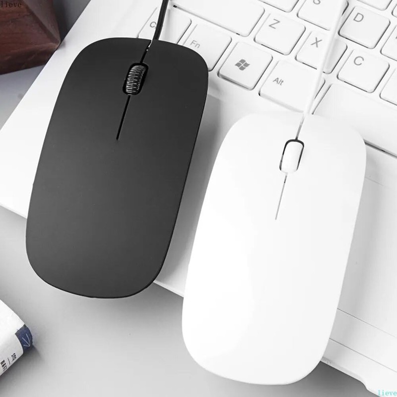 Slim USB Wired Optical Mouse – 1600 DPI Silent Click,