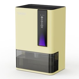 Dehumidifiers for Home, Dehumidifier for Bedroom Bathroom Basement with Auto Shut Off, Dual-Semiconductor Quiet Dehumidifier, Yellow