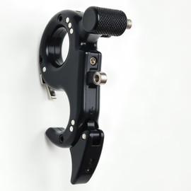 Composite Bow and Arrow Release Device, 3 or 4 Fingers, Thumb Archery Release aid, Aluminum Alloy Bow and Arrow Release Adjustable Function for Smooth Release. (Hook Shaped Thumb Release, Black)