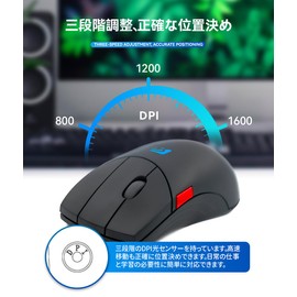 Absdefen Mouse Wireless Wired Mouse 5 Buttons 3DPI Mode 800-1600DPI High Precision Adjustable Buttons Independent Scroll Buttons Custom Macro Defined Buttons with Scroll Wheel Perfect for 3DCG CAD CAM