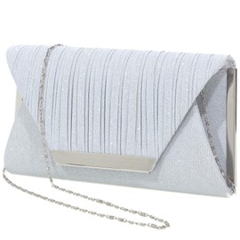 LIGUL Evening Bags Ladies,Gold Women Clutch,Silver Evening Bag for Women Shining Evening Handbag for Women Girls Work (Silver)