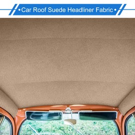 X AUTOHAUX Headliner Fabric 40" L x 60" W Interior Trim DIY Roof Repair Replacement for Car Truck RV SUV Boat Automotive Suede Fabric Brown
