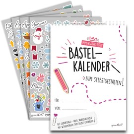 Craft Calendar Pink Undated to Design Yourself with 229 Season Stickers I DIN A4 I without Year I Photo Calendar Birthday Calendar I dv_1325