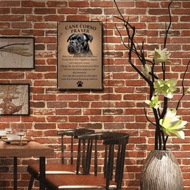 Ymyoo Metal Sign Tin Sign Vintage Wall Art Cane Corso Dog Prayer Funny Bathroom Wall Decor for Pub 6×8 Inches