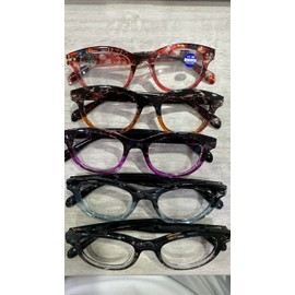 JOLISU Reading Glasses for Women, 5 Pack Lady's Cheaters with Spring Hinge, Classic Round Blue Light Blocking Readers-1.25