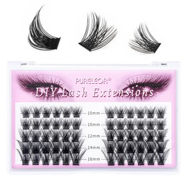 Cluster Lashes Individual Cluster Eyelashes Mega Volume DIY Eyelash Extensions False Eyelashes Soft Fluffy 60pcs (10-16mm Mixed)