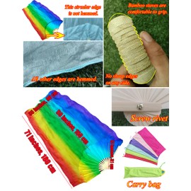 Winged Sirenny 1 Piece 70"(180 cm) Belly Dance Silk Fan Veil, Adjustable Worship Praise Flag Streamer (Purple-Pink-Orange)