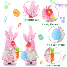 2Pack Easter Bunny Bunny Toys for Kids Egg Holding Plush Doll Pink Doll Bunny Suit Accessories Perfect Bunny Gift for Girls and Boys 31cm x 15cm