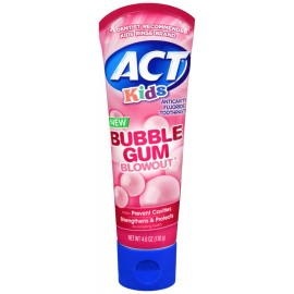 ON CONTAINER ACT KIDS TOOTHPASTE BUBBLE GUM 4.6OZ