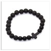 Xusamss Cross Bead Bracelet 8MM Lava Rock Turquoise Tiger Eye
