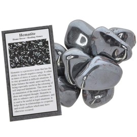 Hypnotic Gems Materials: 1 lb Hematite Tumbled Stones - Grade 1 - Large - 1.25" to 1.75" Avg. - Bulk Natural Rocks Polished Gemstone Supplies for Wicca, Reiki, Energy Crystal Healing