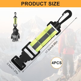 Orchideeknc 4 Pack Glove Holders, Fire Brigade Glove Holder, Simple Metal Clip with Plastic Carabiners, for Hanging Gloves, Towels, Safety Helmets