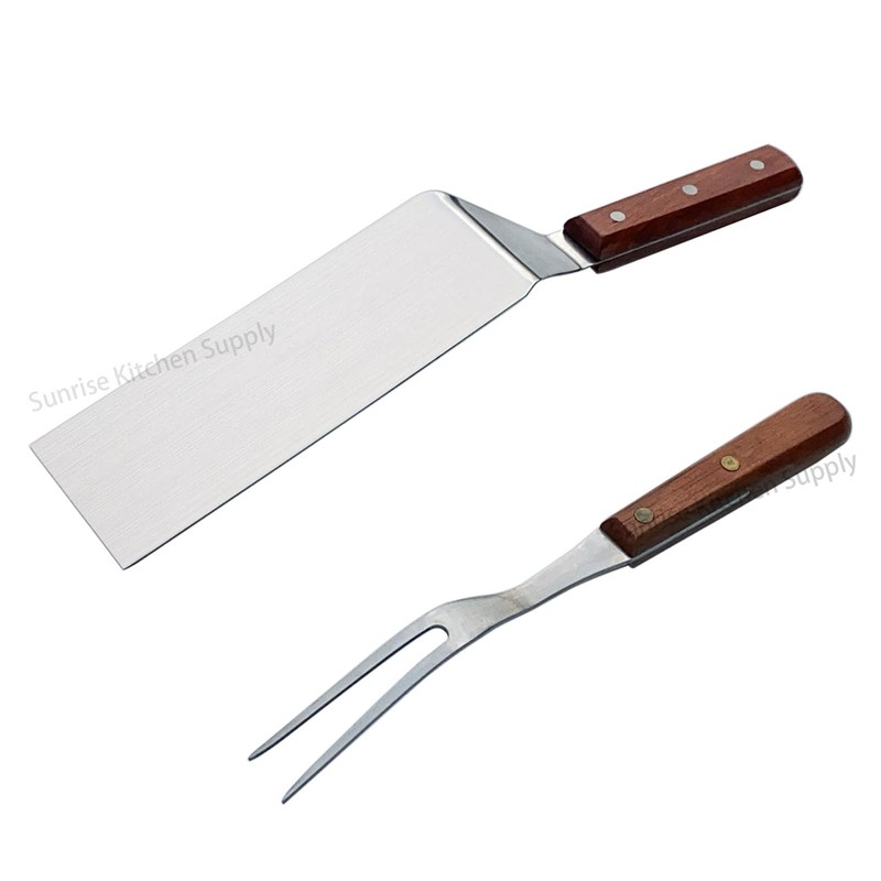 SUNRISE Stainless Steel Turner Spatula & Meat Fork 10.5" Fork