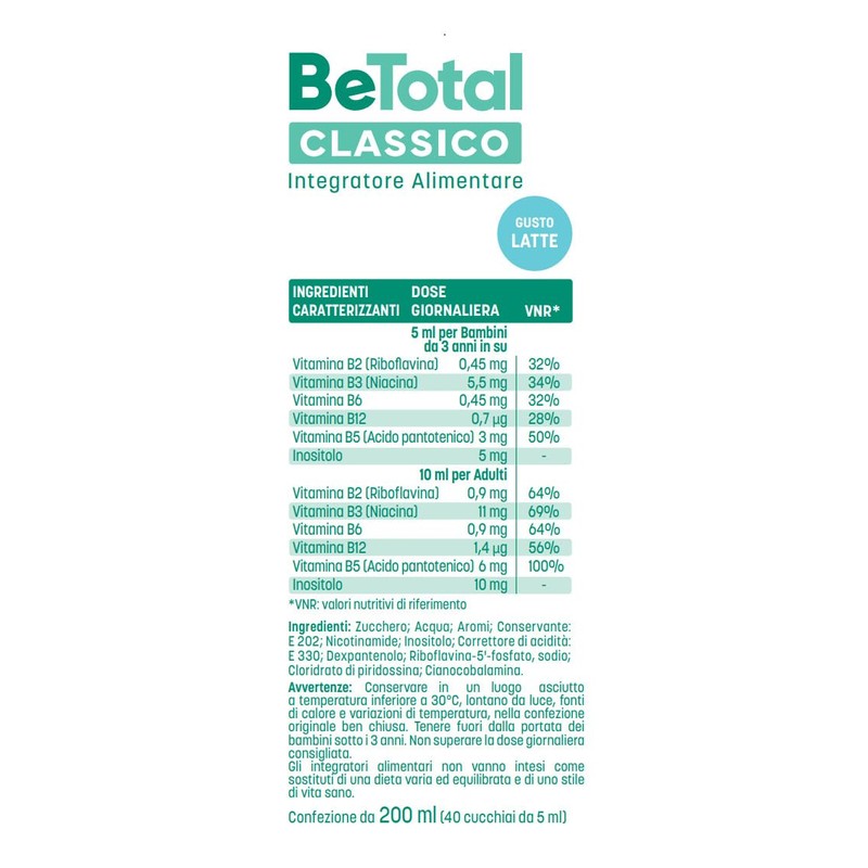 Be-Total Classico Integratore Alimentare di Vitamina B per Ridurre la