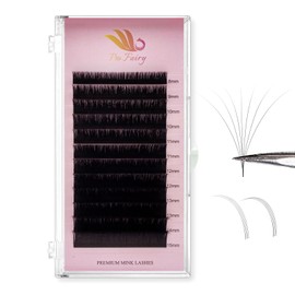 Pro Fairy Easy Fan Lash Extension Rapid Blooming Volume Lashes Self Fanning Eyelashes Extension 03 05 07 Mixed 8-15mm B/C/C+/D/D+ Curl For Beginners Soft Professional Lash Supplies (0.03-B-Mix)
