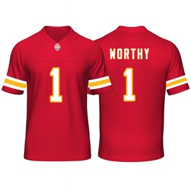 Custom Mens/Youth Football Xavier Stitched T-Shirt for Sports Fan Worthy red No Brand/Logos