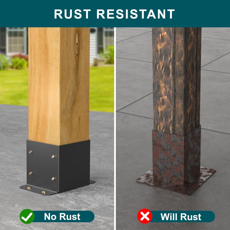 SPACEEUP 6x6 Post Base 8 Pcs, Inner Size 5.6"x5.6" Deck