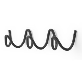 Bumtosc Coat Rack Wall Mount, Creative Wave Wall Hooks 20KG Capacity, Easy Installation, Multi-Purpose Hooks for Coat, Hat, Bag, Umbrella (Black, 29cm x 7.5cm (11.41" x 2.95"))