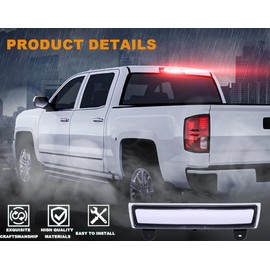 G-PLUS LED Third Brake Cargo Light Compatible With 2000-06 Chevy Suburban Tahoe GMC Yukon(ONLY For Liftgate Rear Doors),3RD Stop Tail Lamps (LED Strip Chrome Housing Clear Lens)
