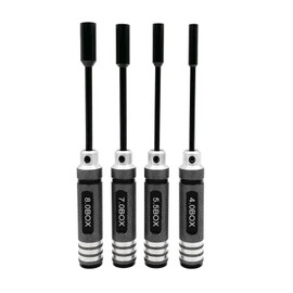 Ismosm 4Pcs Nut Driver Set RC Tool Set Hex Nut Driver for RC Vehicle RC Helicopters FPV Drones Cameras Appliances Repair 4mm 5.5mm 8mm 7mm Nut Driver (black)