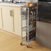 YITAHOME Slim Storage Cart 4 Tier Narrow Kitchen Rolling Cart
