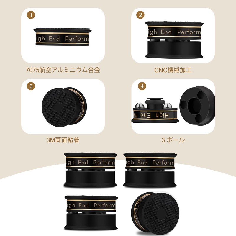 Monosaudio 4Pcs Insulator Speaker Audio Insulator with 4 Stainless Steel
