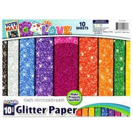 ArtSkills 9" x 12" Paper for Arts & Crafts, 10 Pcs, Assorted Glitter