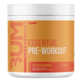 Raw Cbum Essential Pre Workout Pre Entreno 30 Servicios Sabor Peach mango