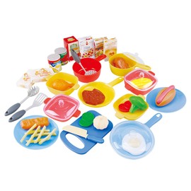 PlayGo 40 Pc Cookware Kitchen Playset - Knife Cutting Board & Play Utensils - Realistic Plas (3740)