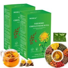 Goji Berry Chrysanthemum Tea for Liver Health (2 Boxes (30 bags*10g), Goji Berry Chrysanthemum Tea)