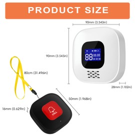 Foyucool WiFi Caregiver Pager with No Monthly Fee - Smart Call System with LED Display & App Alerts, 2 SOS Panic Buttons & 1 Receiver, Emergency Alert for Elderly Home Care (2.4GHz WiFi Only)