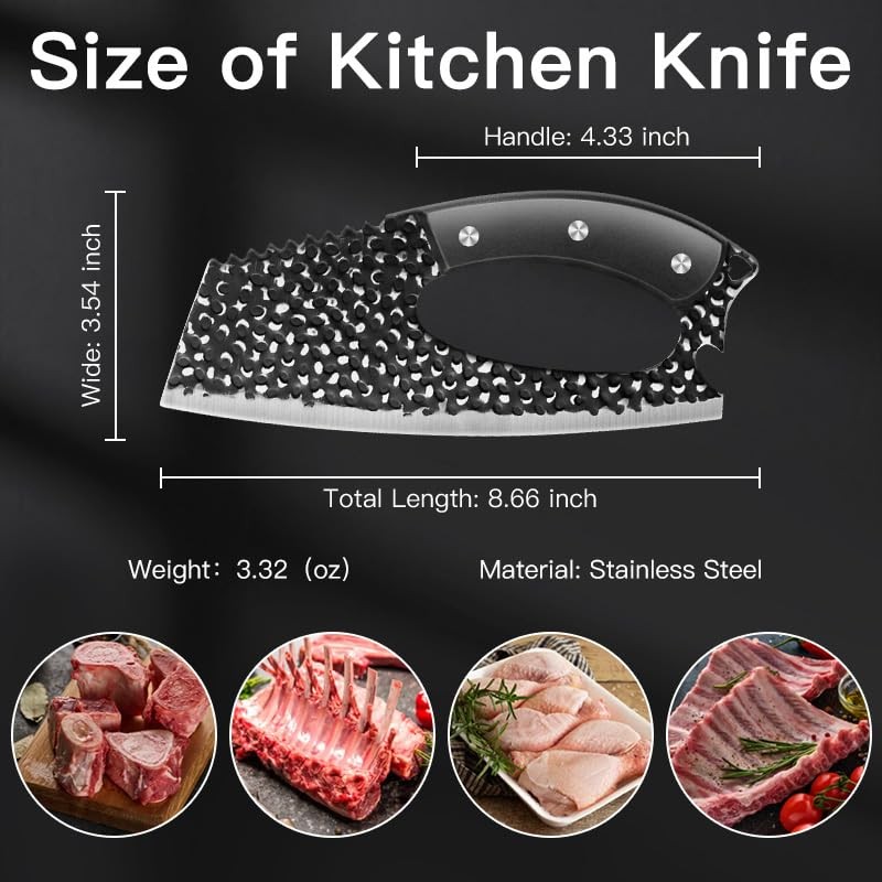 BOPOTI Meat Cleaver,8.6 inch Kitchen Knife,Sharp Blade Easy Cleaning for