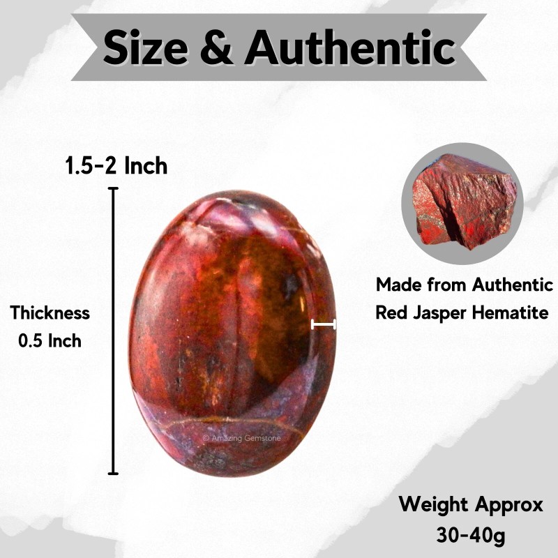 Red Jasper Hematite Crystal Palm Stone