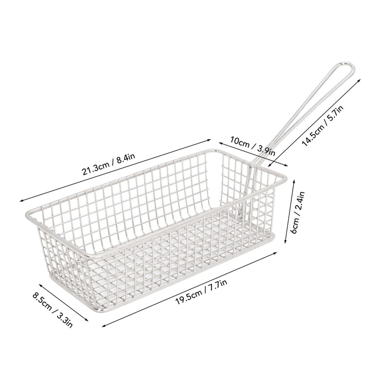 Stainless Steel Deep Fryer Basket with Long Handle Multifunction Easy
