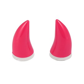 Motoforti 2pcs Car Motorcycle Helmet Bull Horn Style Decoration Dark Pink