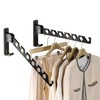 Dr.DJ Wall Mount Coat Hanger Holder Black Clothes Drying Organizer