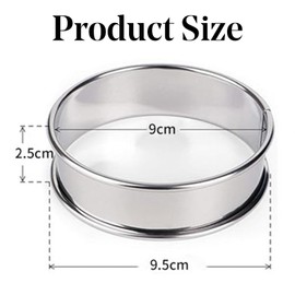 4 Pcs Crumpet Rings Non Stick Set of Pancake Mould for Baking - Cooking English Muffin Rings - Easy to Clean Carbon Steel