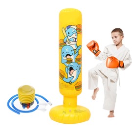 Leakproof Kids Exercise Punching Bag Toy Inflatable Standing Boxing Bag For Children Home Backyard Use With Thicken PVC Children Training Boxing Equipment