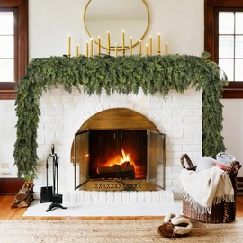DearHouse 6.5Ft Christmas Garland Pine Cypress Greenery Garland,Artificail Pine Christmas Garland for Holiday Season Mantel Fireplace Table Runner Centerpiece Decoration (Dark Green)
