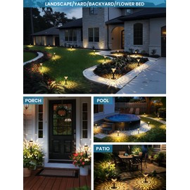 SOLPEX Solar Pathway Lights Garden Decor for Yard, Garden Lights Solar Powered Waterproof Landscape Lighting, Solar Outdoor Lights Porch Decor for Path Walkway Driveway (6 Pack Warm White)