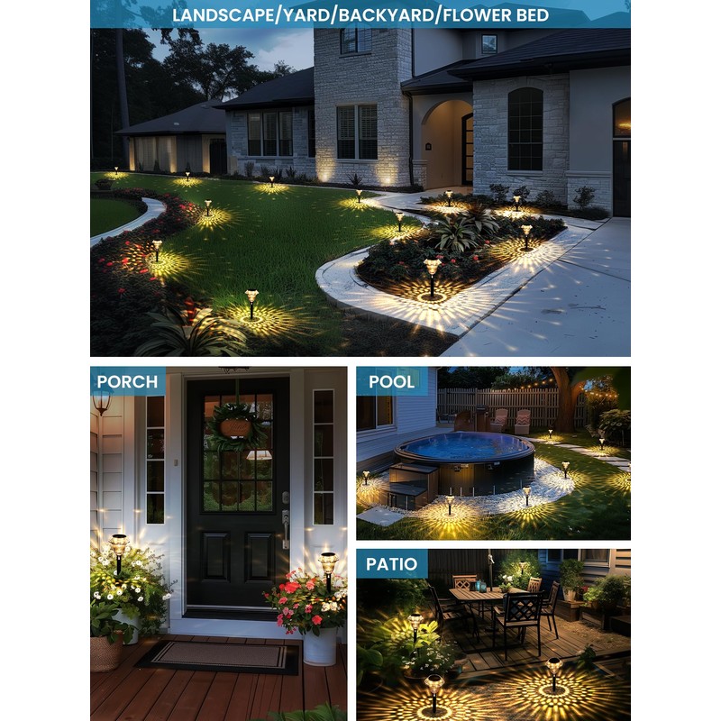 SOLPEX Solar Pathway Lights Garden Decor for Yard, Garden Lights
